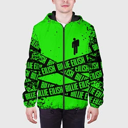 Куртка с капюшоном мужская BILLIE EILISH: Green & Black Tape, цвет: 3D-черный — фото 2