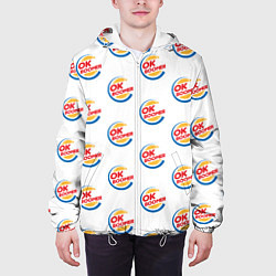 Куртка с капюшоном мужская OK boomer logo, цвет: 3D-белый — фото 2