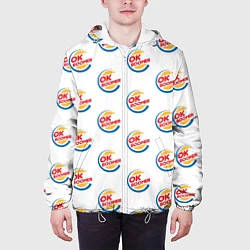 Куртка с капюшоном мужская OK boomer logo, цвет: 3D-белый — фото 2