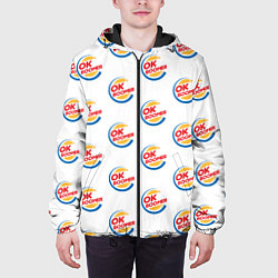 Куртка с капюшоном мужская OK boomer logo, цвет: 3D-черный — фото 2