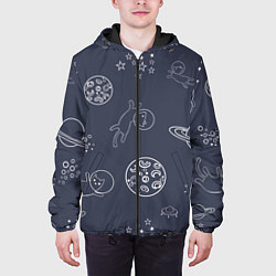Куртка с капюшоном мужская Космо киски, цвет: 3D-черный — фото 2