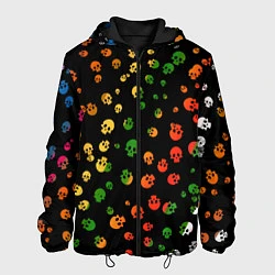 Куртка с капюшоном мужская Черепа, цвет: 3D-черный