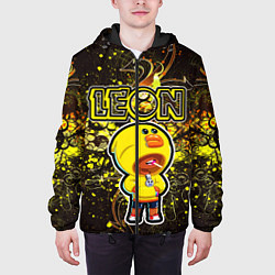 Куртка с капюшоном мужская Brawl Stars leon sally, цвет: 3D-черный — фото 2