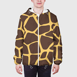Куртка с капюшоном мужская Окрас жирафа, цвет: 3D-белый — фото 2