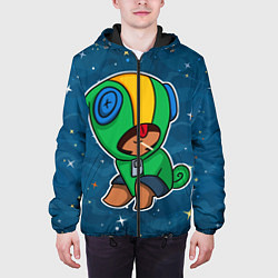 Куртка с капюшоном мужская Brawl Stars Леон, цвет: 3D-черный — фото 2