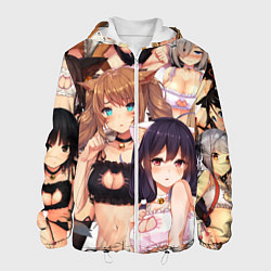 Куртка с капюшоном мужская Ahegao, цвет: 3D-белый