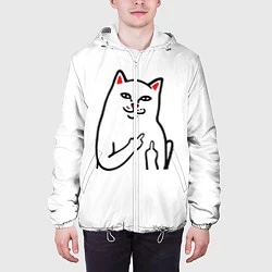 Куртка с капюшоном мужская Meme Cat, цвет: 3D-белый — фото 2