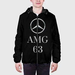 Куртка с капюшоном мужская Mersedes AMG 63, цвет: 3D-черный — фото 2