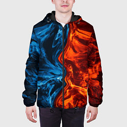 Куртка с капюшоном мужская Огонь и вода, цвет: 3D-черный — фото 2
