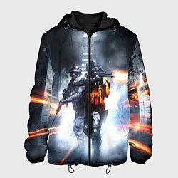 Куртка с капюшоном мужская Battlefield, цвет: 3D-черный