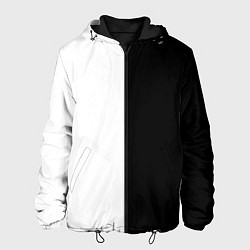 Куртка с капюшоном мужская ПРОСТО ЧЁРНО-БЕЛЫЙ, цвет: 3D-черный