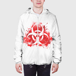 Куртка с капюшоном мужская Plague Inc, цвет: 3D-белый — фото 2