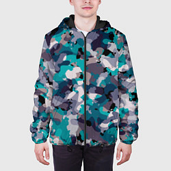 Куртка с капюшоном мужская Камуфляж: ледяной, цвет: 3D-черный — фото 2