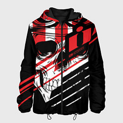 Куртка с капюшоном мужская Череп Icon красный, цвет: 3D-черный