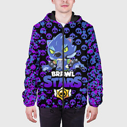 Куртка с капюшоном мужская Brawl stars leon оборотень, цвет: 3D-черный — фото 2