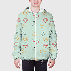 Куртка с капюшоном мужская Алмазный арт, цвет: 3D-белый — фото 2