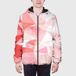 Куртка с капюшоном мужская Pink abstraction, цвет: 3D-черный — фото 2