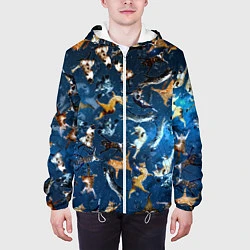 Куртка с капюшоном мужская Космические коты, цвет: 3D-белый — фото 2