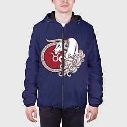 Куртка с капюшоном мужская Телец Знак Зодиака, цвет: 3D-черный — фото 2
