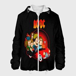 Куртка с капюшоном мужская ACDC, цвет: 3D-белый