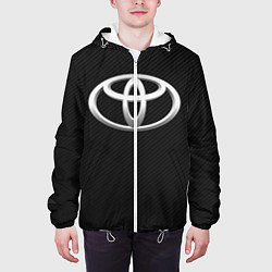 Куртка с капюшоном мужская Toyota carbon, цвет: 3D-белый — фото 2