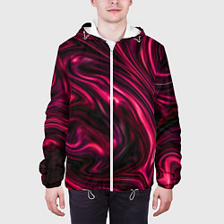 Куртка с капюшоном мужская Abstract Fluid, цвет: 3D-белый — фото 2