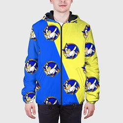 Куртка с капюшоном мужская Sonic - Соник, цвет: 3D-черный — фото 2