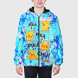 Куртка с капюшоном мужская Pikachu, цвет: 3D-черный — фото 2