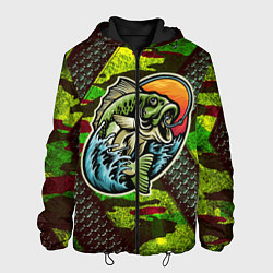 Куртка с капюшоном мужская Fishing, цвет: 3D-черный