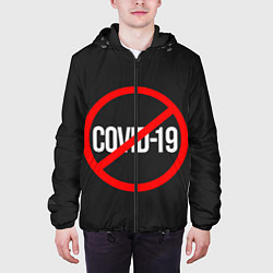 Куртка с капюшоном мужская STOP COVID-19, цвет: 3D-черный — фото 2