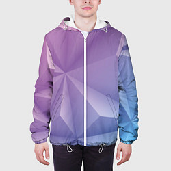 Куртка с капюшоном мужская Геометрический градиент, цвет: 3D-белый — фото 2