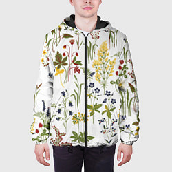 Куртка с капюшоном мужская Flowers, цвет: 3D-черный — фото 2