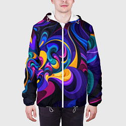 Куртка с капюшоном мужская ABSTRACT COLOR, цвет: 3D-белый — фото 2
