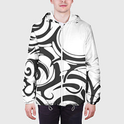 Куртка с капюшоном мужская Узоры, цвет: 3D-белый — фото 2
