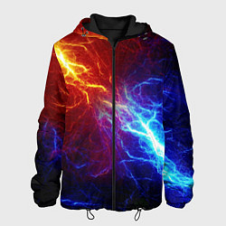 Куртка с капюшоном мужская ОГОНЬ ГЛИТЧ, цвет: 3D-черный