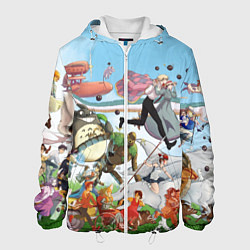 Куртка с капюшоном мужская Studio Ghibli, цвет: 3D-белый