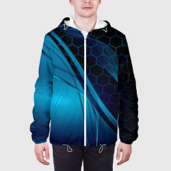 Куртка с капюшоном мужская ABSTRACT BLUE, цвет: 3D-белый — фото 2