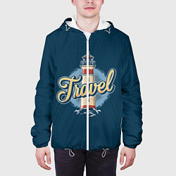 Куртка с капюшоном мужская Путешествие, цвет: 3D-белый — фото 2