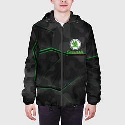 Куртка с капюшоном мужская SKODA, цвет: 3D-черный — фото 2