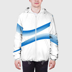Куртка с капюшоном мужская Волны, цвет: 3D-белый — фото 2