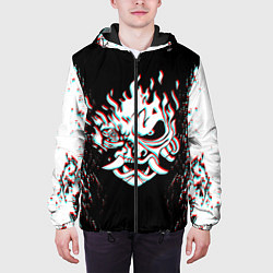 Куртка с капюшоном мужская CYBERPUNK 2077 SAMURAI GLITCH цвета 3D-черный — фото 2