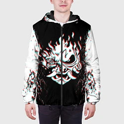 Куртка с капюшоном мужская CYBERPUNK 2077 SAMURAI GLITCH, цвет: 3D-черный — фото 2