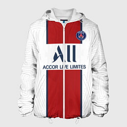 Куртка с капюшоном мужская PSG away 20-21, цвет: 3D-белый