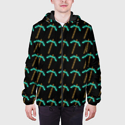 Куртка с капюшоном мужская Майнкрафт Кирка, цвет: 3D-черный — фото 2