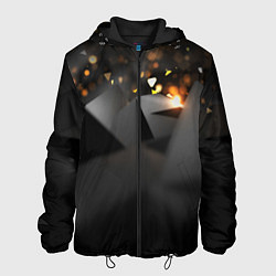 Куртка с капюшоном мужская СВЕТЯЩИЕСЯ ФИГУРЫ, цвет: 3D-черный