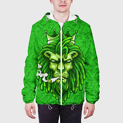 Куртка с капюшоном мужская Лев с короной, цвет: 3D-белый — фото 2