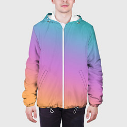 Куртка с капюшоном мужская Градиент, цвет: 3D-белый — фото 2