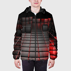 Куртка с капюшоном мужская КАРБОНОВЫЕ ПЛИТЫ, цвет: 3D-черный — фото 2