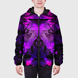 Куртка с капюшоном мужская Абстракция,пришелиц,космос,100, цвет: 3D-черный — фото 2