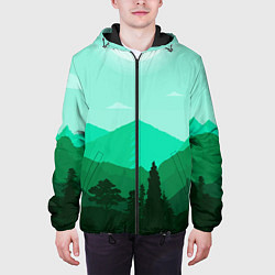 Куртка с капюшоном мужская Горы пейзаж дикая природа, цвет: 3D-черный — фото 2
